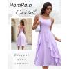 imageHomRain Womens Cocktail Tea Party Beach Dresses Formal Graduation Wedding Guest Chiffon Summer Evening Elegant Dress 2025Lavender