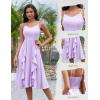 imageHomRain Womens Cocktail Tea Party Beach Dresses Formal Graduation Wedding Guest Chiffon Summer Evening Elegant Dress 2025Lavender