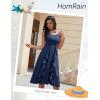 imageHomRain Womens Cocktail Tea Party Beach Dresses Formal Graduation Wedding Guest Chiffon Summer Evening Elegant Dress 2025Navy