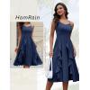 imageHomRain Womens Cocktail Tea Party Beach Dresses Formal Graduation Wedding Guest Chiffon Summer Evening Elegant Dress 2025Navy