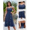 imageHomRain Womens Cocktail Tea Party Beach Dresses Formal Graduation Wedding Guest Chiffon Summer Evening Elegant Dress 2025Navy