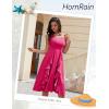 imageHomRain Womens Cocktail Tea Party Beach Dresses Formal Graduation Wedding Guest Chiffon Summer Evening Elegant Dress 2025Rose