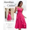 imageHomRain Womens Cocktail Tea Party Beach Dresses Formal Graduation Wedding Guest Chiffon Summer Evening Elegant Dress 2025Rose