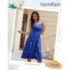 imageHomRain Womens Cocktail Tea Party Beach Dresses Formal Graduation Wedding Guest Chiffon Summer Evening Elegant Dress 2025Royalblue