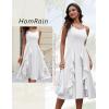 imageHomRain Womens Cocktail Tea Party Beach Dresses Formal Graduation Wedding Guest Chiffon Summer Evening Elegant Dress 2025White