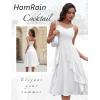 imageHomRain Womens Cocktail Tea Party Beach Dresses Formal Graduation Wedding Guest Chiffon Summer Evening Elegant Dress 2025White