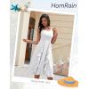 imageHomRain Womens Cocktail Tea Party Beach Dresses Formal Graduation Wedding Guest Chiffon Summer Evening Elegant Dress 2025White