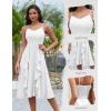 imageHomRain Womens Cocktail Tea Party Beach Dresses Formal Graduation Wedding Guest Chiffon Summer Evening Elegant Dress 2025White