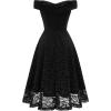 imageHomRain Womens Elegant Floral Lace Dress Off The Shoulder High Low Hem Dresses for Wedding for Cocktail for PartyShortblack