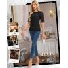 imageHomRain Womens Ruffle 34 Sleeve Sparkle Top Blouses Casual Shirts 2025 Crew Neck Glitter Night Out Tops for Elegant EveningBlack