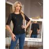 imageHomRain Womens Ruffle 34 Sleeve Sparkle Top Blouses Casual Shirts 2025 Crew Neck Glitter Night Out Tops for Elegant EveningBlack