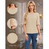 imageHomRain Womens Ruffle 34 Sleeve Sparkle Top Blouses Casual Shirts 2025 Crew Neck Glitter Night Out Tops for Elegant EveningChampagne