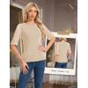 imageHomRain Womens Ruffle 34 Sleeve Sparkle Top Blouses Casual Shirts 2025 Crew Neck Glitter Night Out Tops for Elegant EveningChampagne