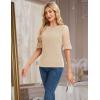 imageHomRain Womens Ruffle 34 Sleeve Sparkle Top Blouses Casual Shirts 2025 Crew Neck Glitter Night Out Tops for Elegant EveningChampagne