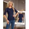 imageHomRain Womens Ruffle 34 Sleeve Sparkle Top Blouses Casual Shirts 2025 Crew Neck Glitter Night Out Tops for Elegant EveningNavy