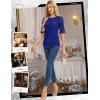 imageHomRain Womens Ruffle 34 Sleeve Sparkle Top Blouses Casual Shirts 2025 Crew Neck Glitter Night Out Tops for Elegant EveningRoyalblue