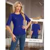 imageHomRain Womens Ruffle 34 Sleeve Sparkle Top Blouses Casual Shirts 2025 Crew Neck Glitter Night Out Tops for Elegant EveningRoyalblue