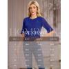 imageHomRain Womens Ruffle 34 Sleeve Sparkle Top Blouses Casual Shirts 2025 Crew Neck Glitter Night Out Tops for Elegant EveningRoyalblue