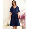 imageHomRain Womens Sleeveless Cape Dress with Chiffon Overlay Cocktail Formal Wedding Guest DressNavy
