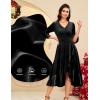imageHomRain Womens Velvet Dress V Neck Bell Sleeve Fall Dress for Women Ruffle Split Christmas Party DressVelvetblack