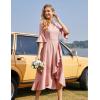 imageHomRain Womens Wedding Guest Dress Elegant Formal Cocktail Bell Sleeve Dress for Prom Homecoming Tea PartyBlush