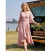 imageHomRain Womens Wedding Guest Dress Elegant Formal Cocktail Bell Sleeve Dress for Prom Homecoming Tea PartyBlush