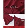 imageHomRain Womens Wedding Guest Dress Elegant Formal Cocktail Bell Sleeve Dress for Prom Homecoming Tea PartyBurgundy