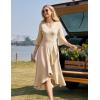 imageHomRain Womens Wedding Guest Dress Elegant Formal Cocktail Bell Sleeve Dress for Prom Homecoming Tea PartyChampagne