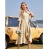 imageHomRain Womens Wedding Guest Dress Elegant Formal Cocktail Bell Sleeve Dress for Prom Homecoming Tea PartyChampagne