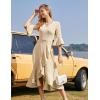 imageHomRain Womens Wedding Guest Dress Elegant Formal Cocktail Bell Sleeve Dress for Prom Homecoming Tea PartyChampagne