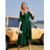 imageHomRain Womens Wedding Guest Dress Elegant Formal Cocktail Bell Sleeve Dress for Prom Homecoming Tea PartyDark Green