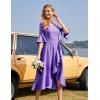 imageHomRain Womens Wedding Guest Dress Elegant Formal Cocktail Bell Sleeve Dress for Prom Homecoming Tea PartyLavender