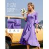imageHomRain Womens Wedding Guest Dress Elegant Formal Cocktail Bell Sleeve Dress for Prom Homecoming Tea PartyLavender
