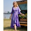 imageHomRain Womens Wedding Guest Dress Elegant Formal Cocktail Bell Sleeve Dress for Prom Homecoming Tea PartyLavender