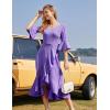 imageHomRain Womens Wedding Guest Dress Elegant Formal Cocktail Bell Sleeve Dress for Prom Homecoming Tea PartyLavender