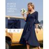 imageHomRain Womens Wedding Guest Dress Elegant Formal Cocktail Bell Sleeve Dress for Prom Homecoming Tea PartyNavy