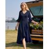 imageHomRain Womens Wedding Guest Dress Elegant Formal Cocktail Bell Sleeve Dress for Prom Homecoming Tea PartyNavy