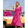 imageHomRain Womens Wedding Guest Dress Elegant Formal Cocktail Bell Sleeve Dress for Prom Homecoming Tea PartyRose