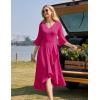 imageHomRain Womens Wedding Guest Dress Elegant Formal Cocktail Bell Sleeve Dress for Prom Homecoming Tea PartyRose