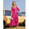 imageHomRain Womens Wedding Guest Dress Elegant Formal Cocktail Bell Sleeve Dress for Prom Homecoming Tea PartyRose