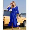imageHomRain Womens Wedding Guest Dress Elegant Formal Cocktail Bell Sleeve Dress for Prom Homecoming Tea PartyRoyalblue