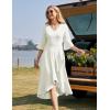 imageHomRain Womens Wedding Guest Dress Elegant Formal Cocktail Bell Sleeve Dress for Prom Homecoming Tea PartyWhite