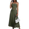 imageHomRain 2 Piece Skirt Sets for Women Summer 2025Beach Vacation Outfits Skirts Tube Top Date Cocktail Wedding DressesArm Green