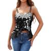 imageHomRain Sequin Tops for Women 2025 Sparkly Tank Tops Sexy V Neck Club Party Shining TopBlack