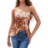 imageHomRain Sequin Tops for Women 2025 Sparkly Tank Tops Sexy V Neck Club Party Shining TopChampagne