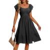 imageHomRain Womens Casual Wedding Dresses for Summer 2025 Vintage Graduation Square Neck Cocktail Beach Dress for Tea PartyBlack