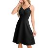 imageHomRain Womens Cocktail Party Dress VNeck ampamp Strap Dresses for Women Casual Swing Wedding Guest DressBlack