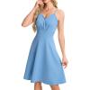 imageHomRain Womens Cocktail Party Dress VNeck ampamp Strap Dresses for Women Casual Swing Wedding Guest DressBlue