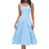 imageHomRain Womens Cocktail Tea Party Beach Dresses Formal Graduation Wedding Guest Chiffon Summer Evening Elegant Dress 2025Blue