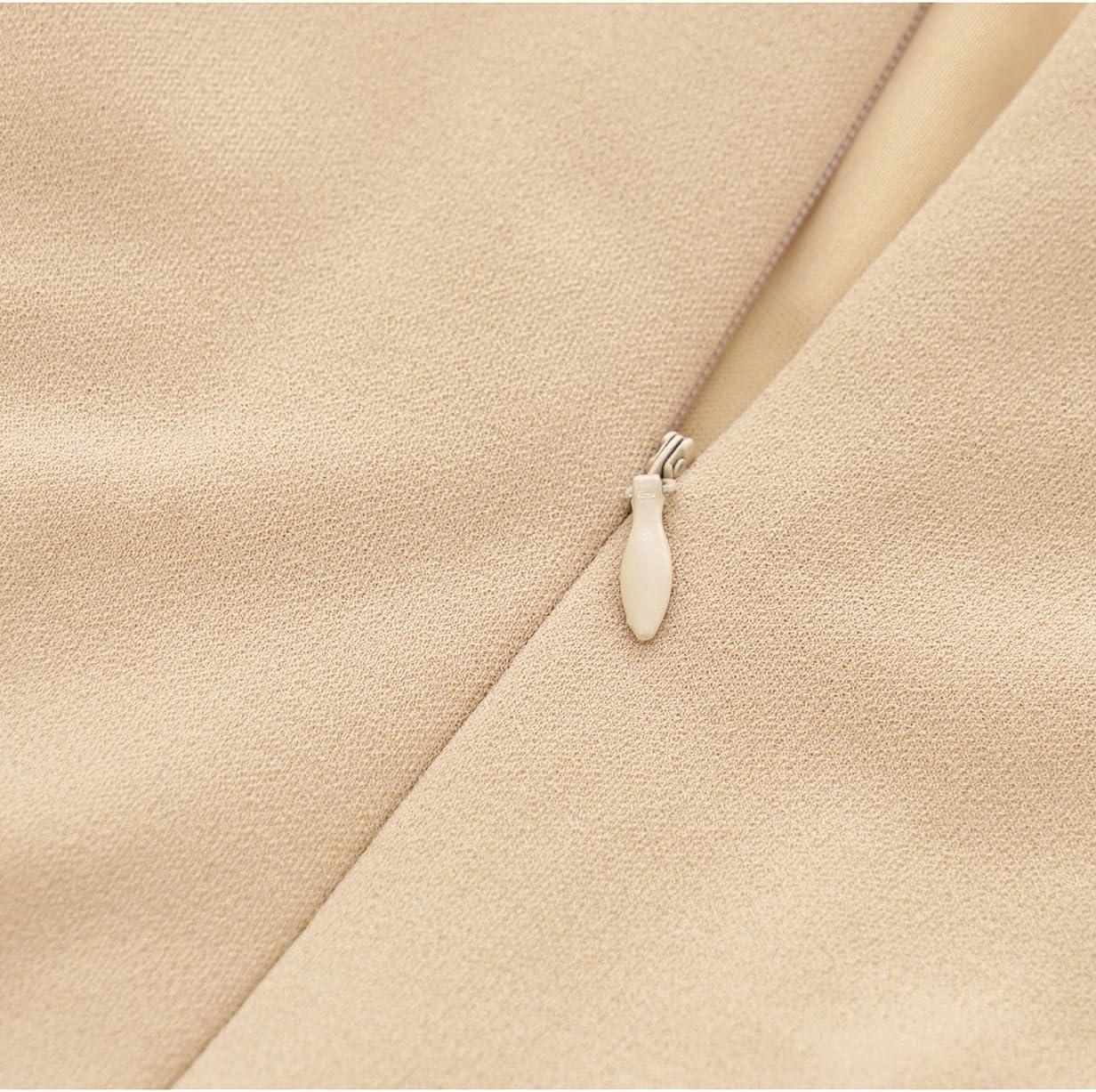 imageHomRain Wedding Guest Dresses for Women Vintage Short Sleeves Casual Fit and Flare Cocktail Formal Dress for Tea PartyChampagne